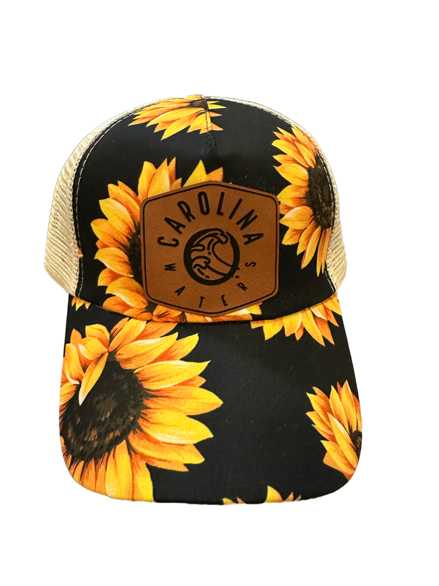 Ladies Leather Patch Hat