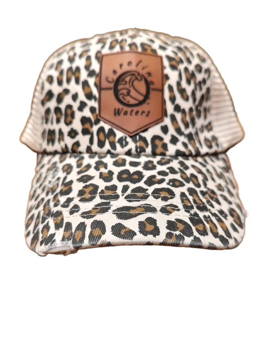 Ladies Leather Patch Hat