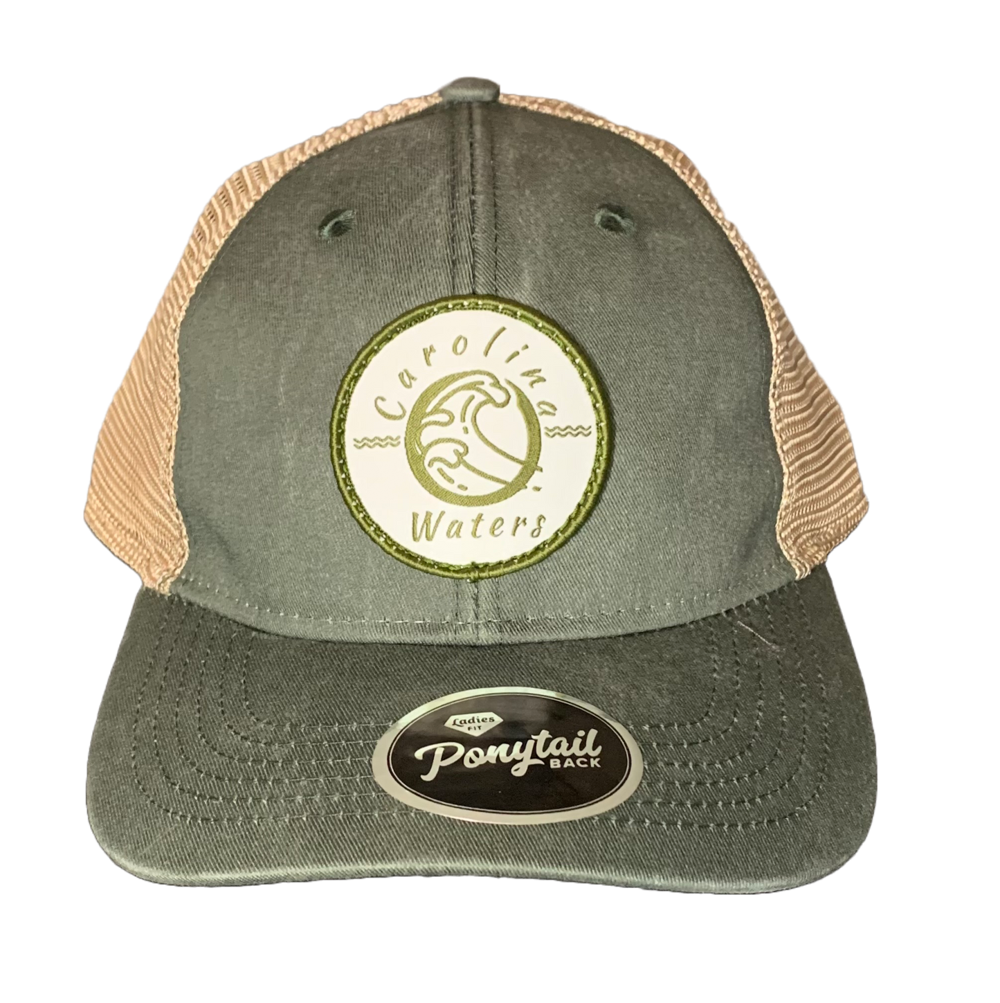 Ladies Embroidered Patch Ponytail Hat