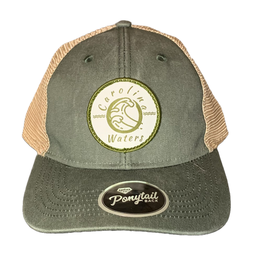 Ladies Embroidered Patch Ponytail Hat