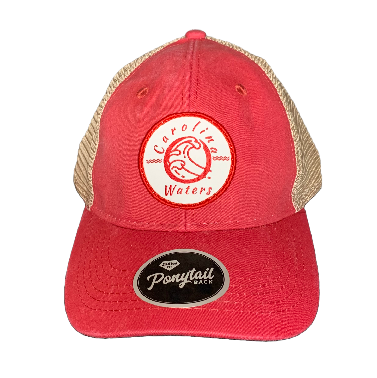 Ladies Embroidered Patch Ponytail Hat